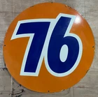 Vintage SSP Union 76 Gas & Oil Porcelain Enamel Sign 30x30".