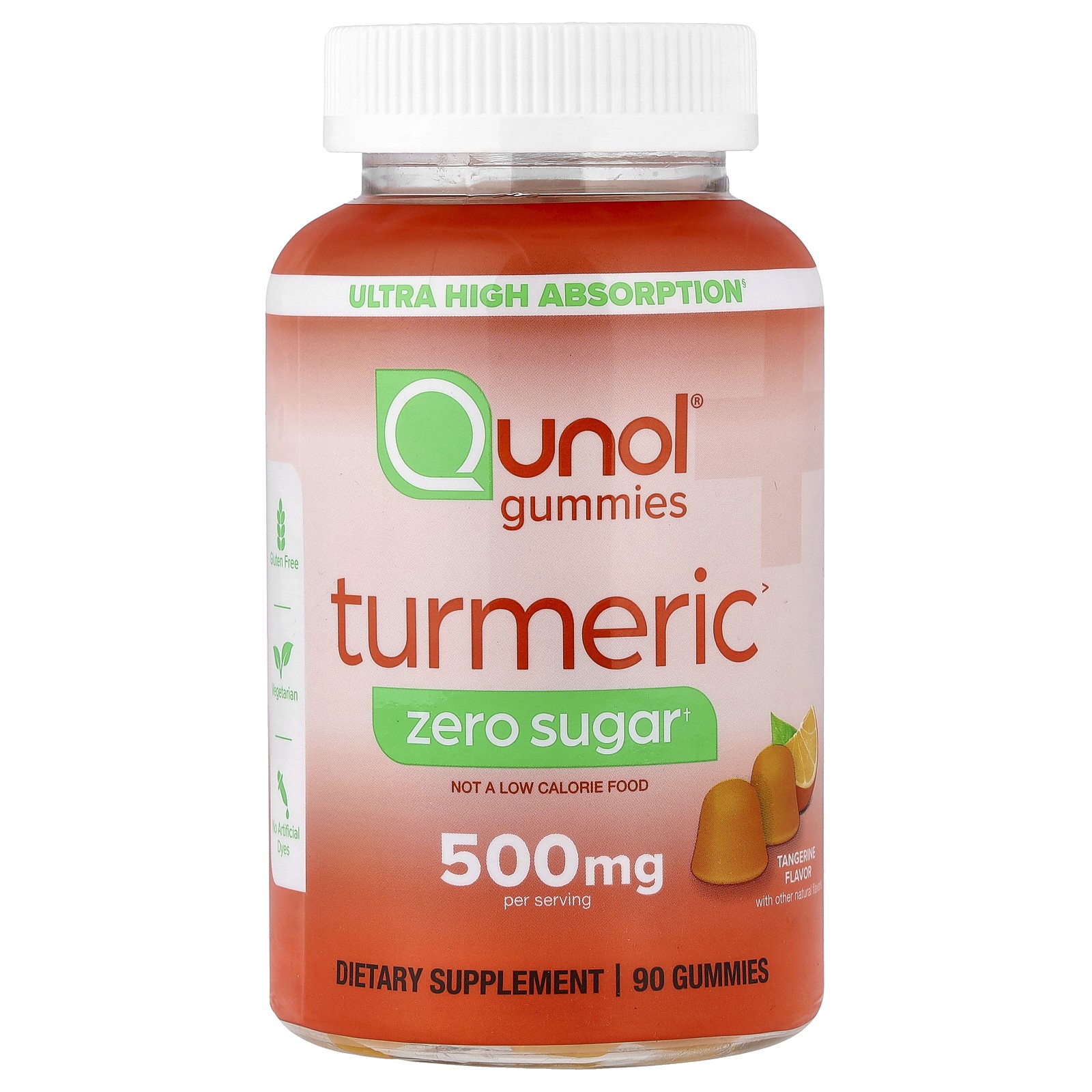Turmeric Gummies, Tangerine, Zero Sugar, 90 Gummies (250 mg per Gummy)