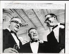 1965 Press Photo Ed Emerson, Weeb Ewbank & Frank Clair at annual dinner, Ottawa