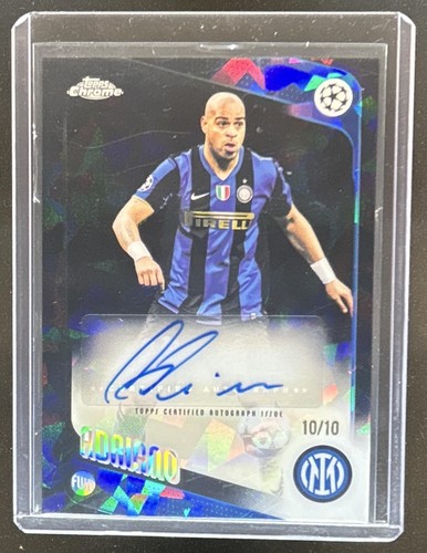 2025-26 Topps Chrome UEFA Sapphire Adriano Legends Auto Black Refractor #/10