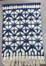 Indigo Blue Wall Hanging Tapestry Woven Cotto...