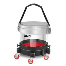 15l Transparent Car Wash Bucket Dolly Lid Dirt Trap Washing System W5 Casters