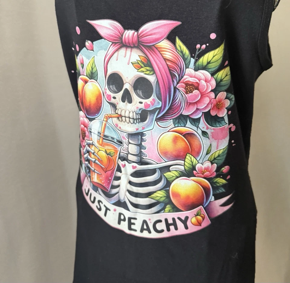 Women’s Summer Tank Top Peaches DTF screen print Bella + Canva - Image 3 of 4