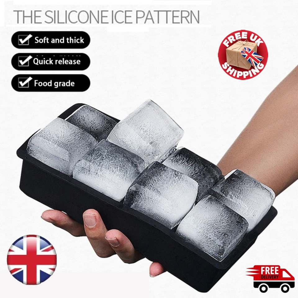 Molde bandeja cubo de hielo grande rejilla negra