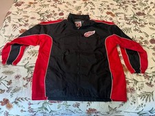Vintage Detroit Red Wings Full Zip Hidden Hood Jacket LG NHL Carl Banks