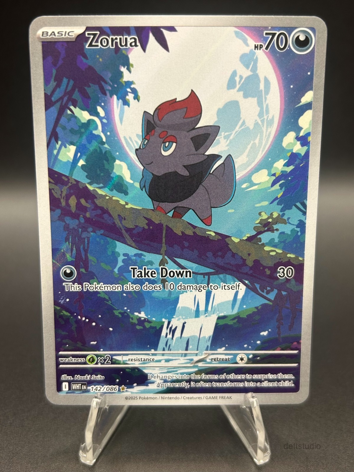 • Zorua • 142/086 Illustration Rare SV White Flare Holo Pokemon TCG NM