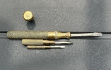 Vintage Brass Nesting Screwdriver Set Of 3 Flat Head 4&rdquo; USA