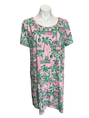Lilly Pulitzer Cody Short Sleeve T-Shirt Dress Mandevilla Baby Always Worth It -