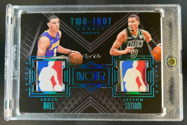 2017-18 Noir Lonzo Ball Jayson Tatum Two Shot Rookie Tag NBA Logo Patch #1/1
