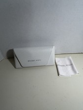 Michael Kors Eyeglass Sunglass Case White with Cleaning Cloth