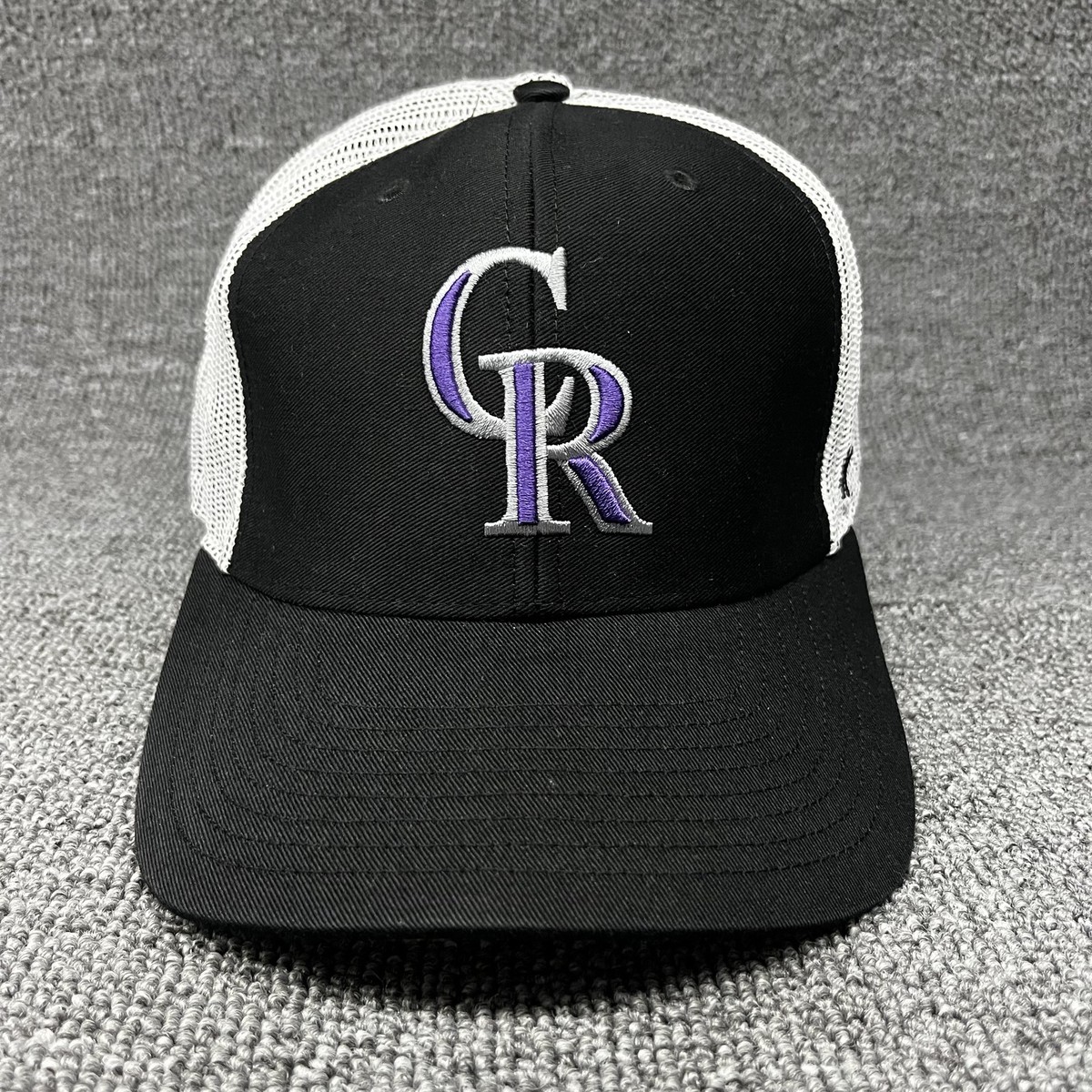 47 Brand Colorado Rockies MLB Branson Trucker Hat Black White Snapback Cap