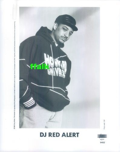 Press Photo & Release: DJ RED ALERT 8x10 B&W 1994