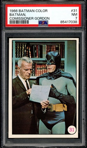 1966 Topps Batman Bat Laffs #31 Commissioner Gordon and Batman — PSA 7