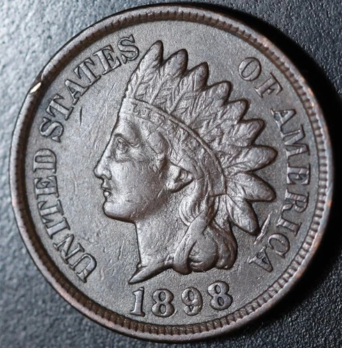1898 INDIAN HEAD CENT - With LIBERTY & DIAMONDS - XF EF