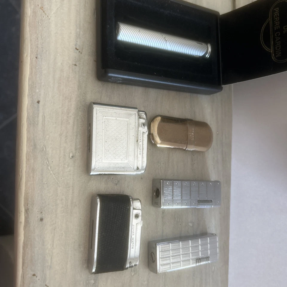 Lot De 6 Anciens Briquets Brass/colonnel/star/silver match/ Pierre Cardin - Photo 2/4