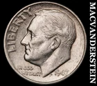 1947-D Silver Roosevelt Dime - Scarce  Better Date  No Reserve  #J8553