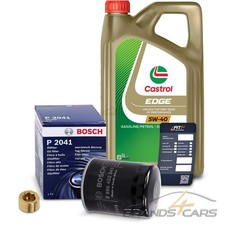 BOSCH ÖLFILTER+5 L CASTROL EDGE 5W-40 FÜR FIAT GRANDE PUNTO 199 1.2 1.4