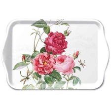 Floral Melamine Serving Tray Tea Coffee Snack Tray Romantic Botanical Peony Rose