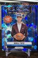 2024-25 Prizm Nikola Topic Luck of the Lottery Blue Cracked Ice Rookie  /125 OKC