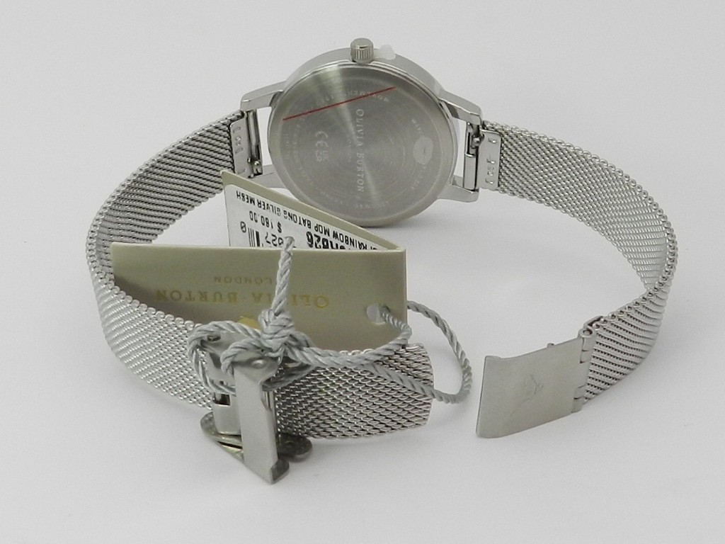 Olivia Burton Rainbow Mesh Strap Watch, 30mm Rainbow Sparkle Wonderland Rose Gold Mesh Watch | Olivia  main image 3