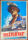 Poster Become Minor First Worker Of France MINE Vecou 55x80cm 1948
