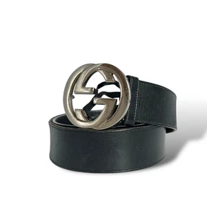 Gucci Ceinture à emboîtement cuir noir 85/34 sans boite occasion 3 trous sans boite
