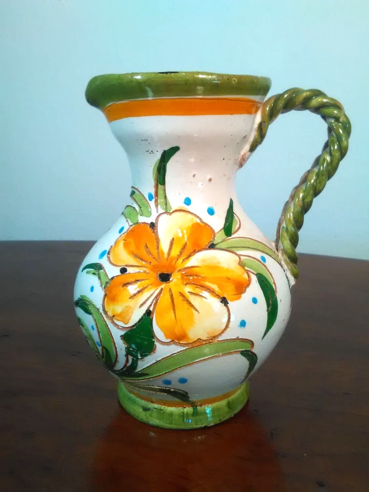Majolika Keramik Krug Vase Italien mediterran handgefertigt traditionell Vintage
