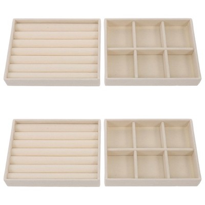 4 Pcs Jewellery Drawers Organiser Tray Jewelry for Women Removable