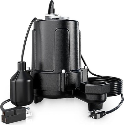 LANCHEZ 1.5 HP Submersible Sewage Pump 4300 GPH Cast Iron Automatic Tethered
