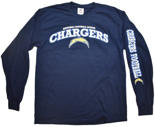 NFL Team Apparel Los Angeles Chargers Football Long Sleeve Blue Shirt New L, XL