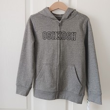 OshKosh B'gosh Kids Heathered Gray Full Zip Embroidered Hoodie Size 6