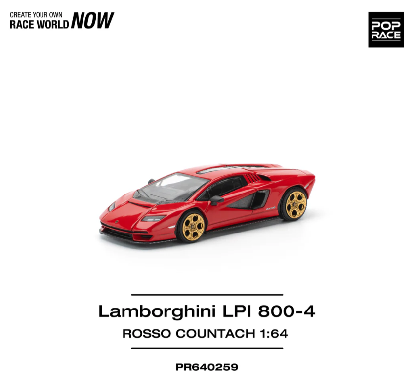 Pop Race Lamborghini Countach LP800-4 Red 640259 1/64 | eBay