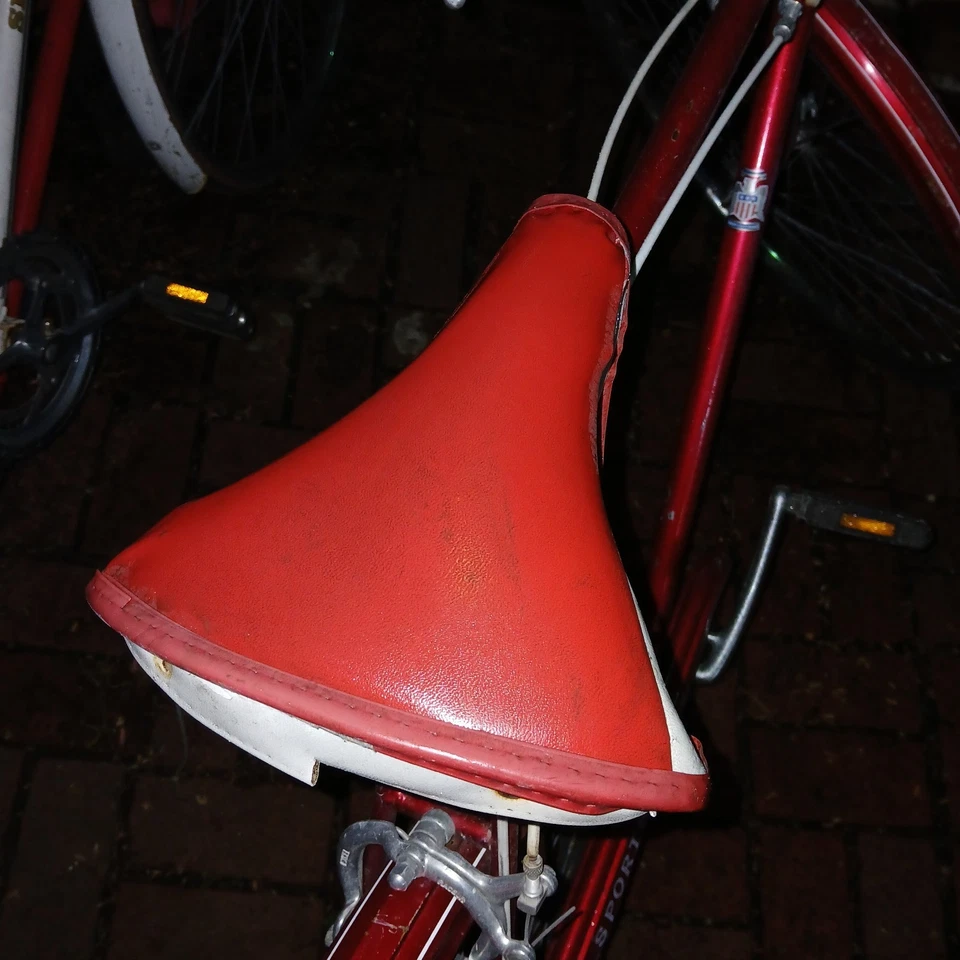 Huffy 自行车 运动员 1965 西尔斯 3 速 非常好 美丽 红色 N 白色 男孩 — 第 4/4 张图片