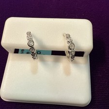 0.16ctw Moissanite Huggie Earrings  Sterling Silver 925  VVSD Sparkle