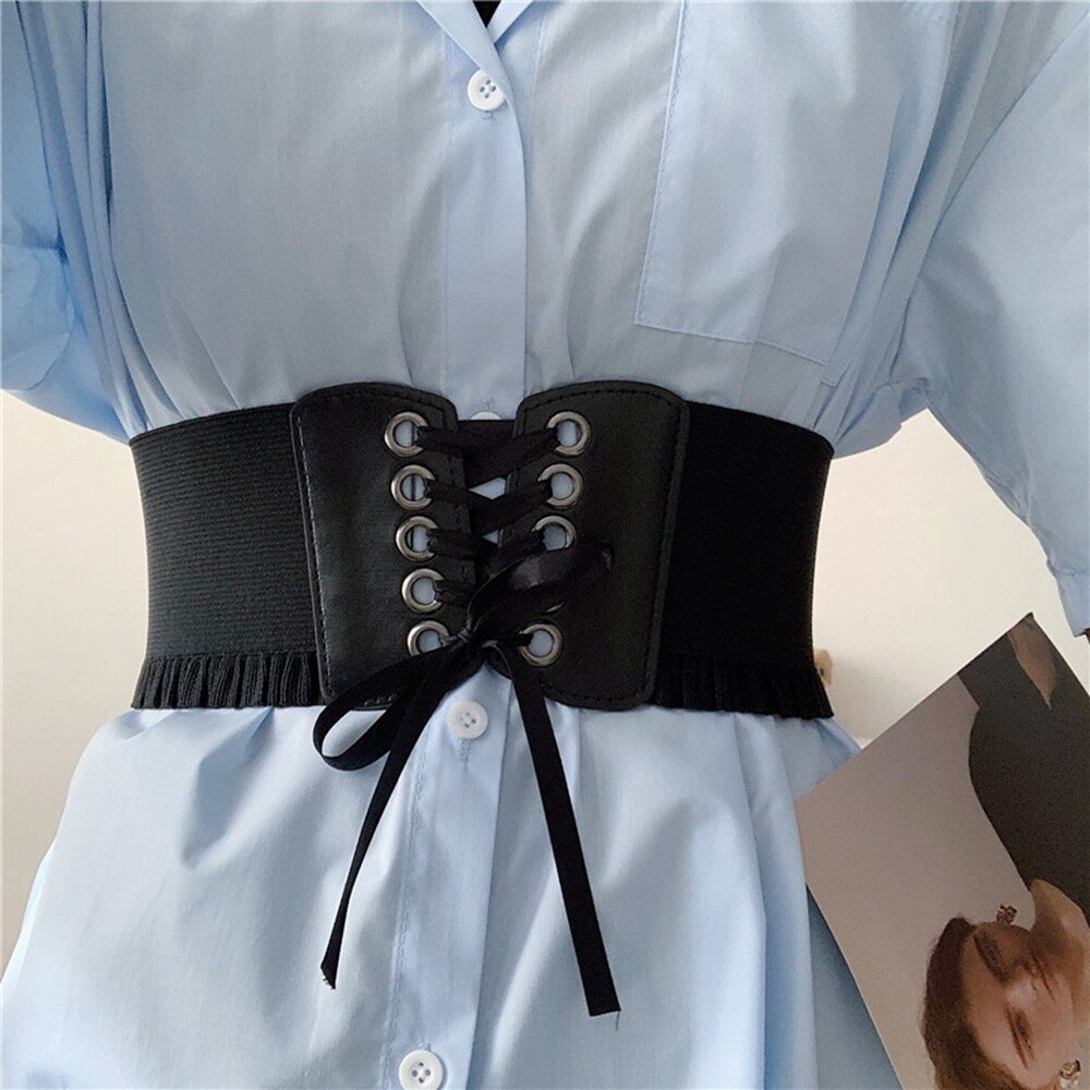 wide lace up belt