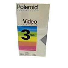 3 Pack 246m Polaroid Supercolor Video Cassette VHS Tapes T-120 NEW SEALED NOS