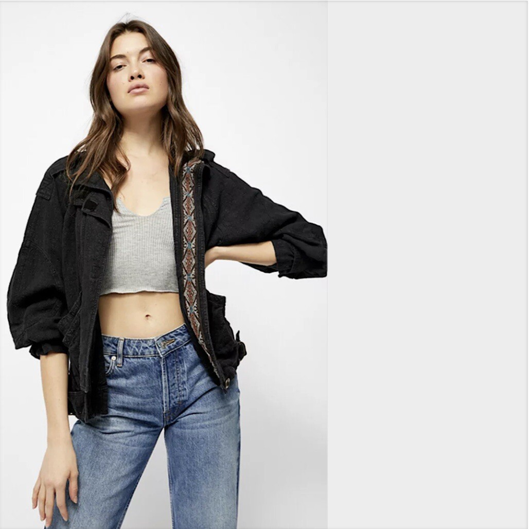 Free People NWT Jayde Safari Black 