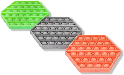 TOMMIKE Hexagon Push Pop Fidget Toy Bubble Sensory for Anxiety (3 Pack)