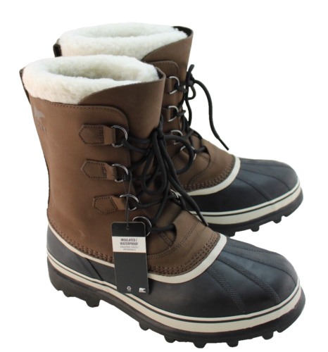 New SOREL Caribou Size 10 Bruno Waterproof -40 Degree Mens Snow Boots MSRP $200