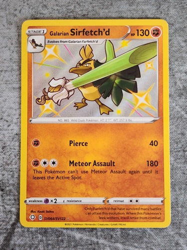 Galarian Sirfetch'd SV064/SV122 Shiny Holo Rare Pokémon Card Shining - 第 1/2 張圖片