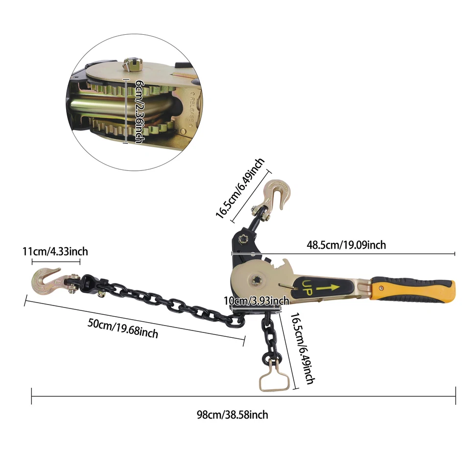 Heavy Duty Ratcheting Chain Binders 2 PCS Truck Ratcheting Chain Load Binders - Image 3 of 4