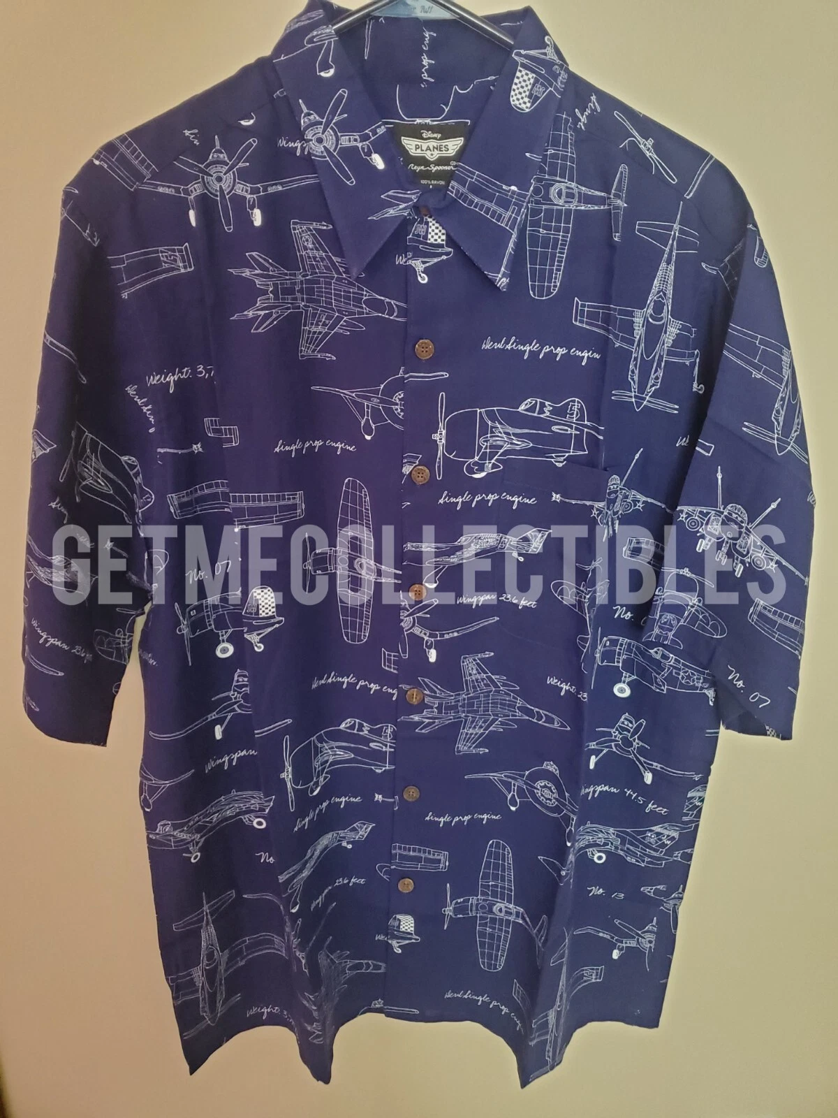 DISNEY PIXAR PLANES REYN SPOONER HAWAIIAN SHIRT MENS SIZE XL NEW WITH TAGS