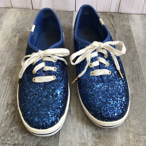 keds kate spade blue glitter