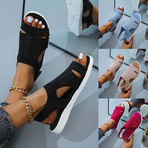 Ankle Strap Wide Fit Flat Sandals Lady 