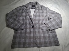 Urban Outfitters Adult Blazer Size Medium Gray Plaid Jacket Long Sleeve Pocket
