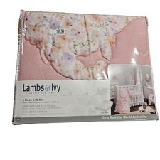 Lambs  Ivy Girls Rule the World Pink Floral 4-Piece Baby Crib Bedding Set