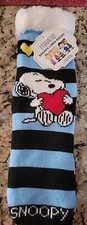 Peanuts Charlie Brown Snoopy Sherpa Lined Non Slip One Size Slipper Socks Hearts