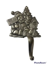 Let it Snow Snowman 6+" Christmas Stocking Holder Heavy Cast Iron
