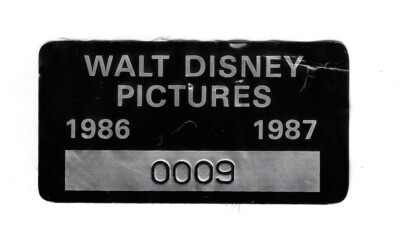 Walt Disney Pictures -  Company Foil Car Pass - 1986