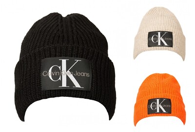 CK CALVIN KLEIN JEANS Mütze Reversmütze gefüttert Wollmischung